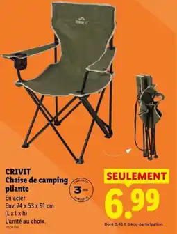 Lidl CRIVIT Chaise de camping pliante offre