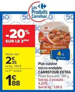 Carrefour Market CARREFOUR EXTRA Plat cuisiné micro-ondable Poulet Basquaise offre