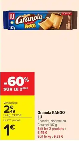 Carrefour Market LU Granola KANGO offre