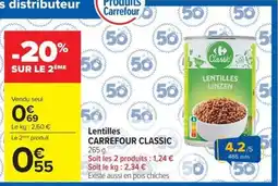 Carrefour Market Carrefour Classic Lentilles Linzen offre