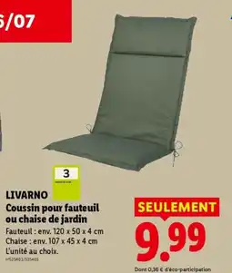 Lidl LIVARNO Coussin pour fauteuil ou chaise de jardin offre