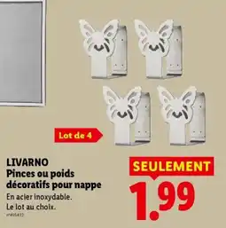 Lidl LIVARNO Pinces ou poids décoratifs pour nappe offre