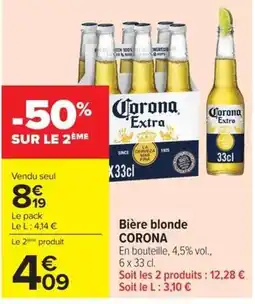 Carrefour Market Corona Bière blonde offre