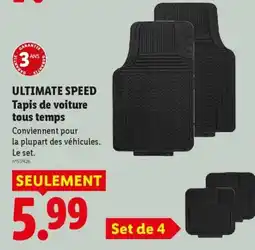 Lidl ULTIMATE SPEED Tapis de voiture tous temps offre