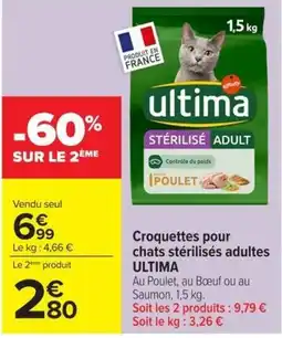 Carrefour Market ultima Croquettes pour chats stérilisés adultes offre