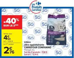 Carrefour Market Companino Litière ultra agglomérante offre