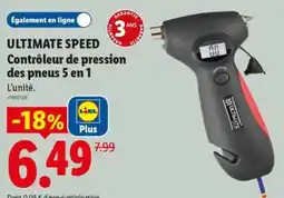 Lidl ULTIMATE SPEED Contrôleur de pression des pneus 5 en 1 offre