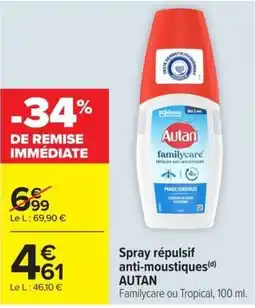 Carrefour Market Autan Spray répulsif anti-moustiques offre