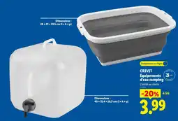 Lidl CRIVIT Équipements d'eau camping offre