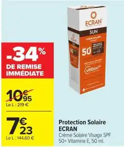 Carrefour Market ECRAN Protection Solaire Visage SPF 50+ offre