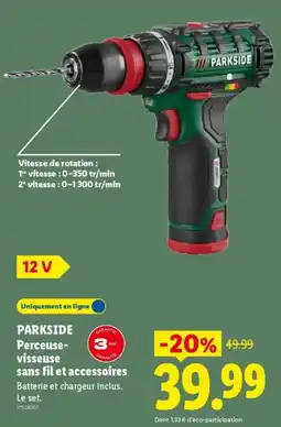 Lidl PARKSIDE Perceuse-visseuse sans fil offre