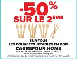 Carrefour Market Carrefour Home Sur tous les courts jetables en bois offre