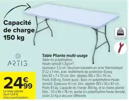 Carrefour Market ARTIS Table Pliante multi-usage offre
