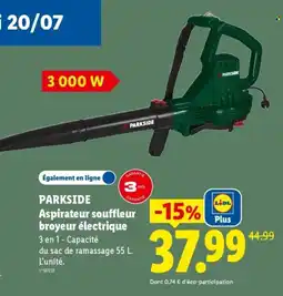 Lidl Parkside aspirateur souffleur broyeur électrique offre