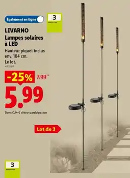 Lidl LIVARNO Lamps solaires à LED offre
