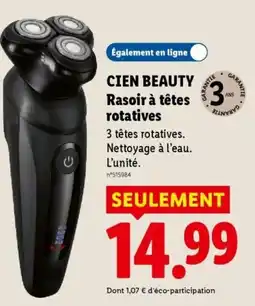 Lidl CIEN BEAUTY Rasoir à têtes rotatives offre