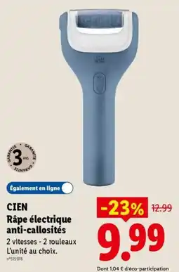 Lidl CIEN Râpe électrique anti-callosités offre