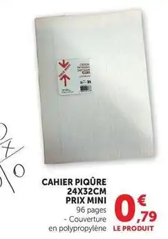 Super U Prix mini - cahier piqure offre