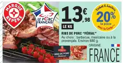 E.Leclerc Férial ribs de porc barbecue offre