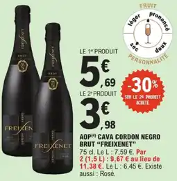 E.Leclerc Freixenet aop cava cordon negro brut offre