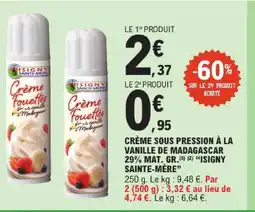 E.Leclerc Isigny sainte-mère crème sous pression à la vanille de madagascar offre