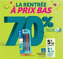 Super U U - 4 stylos roller frigoriflori offre