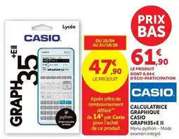 Super U Casio - calculatrice graphique casio graph35 + e ii offre