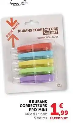 Super U Prix mini - 5 rubans correcteurs offre