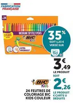 Super U Bic - 24 feutres de coloriage kids couleur offre