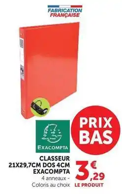 Super U Exacompta - classeur dos offre