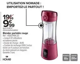 Carrefour Blender portable rouge offre