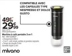 Carrefour Nespresso - machine à café portable 3 en 1 offre