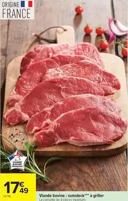 Carrefour Viande bovine: rumsteck offre