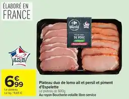 Carrefour Persil - plateau duo de lomo ail et et piment d'espelette offre