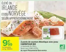 Carrefour Carrefour - 2 pavés de saumon atlantique avec peau offre