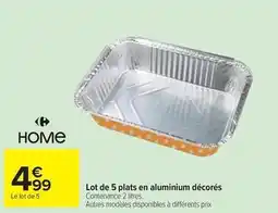 Carrefour Lot de 5 plats en aluminium décorés offre