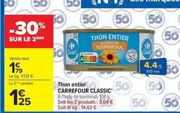 Carrefour Carrefour - thon entier classic offre