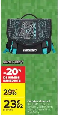Carrefour Market Dim - cartable minecraft offre