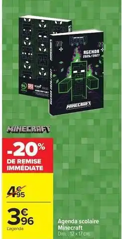 Carrefour Market Dim - agenda scolarie minecraft offre