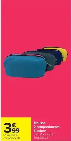 Carrefour Market Dim - trousse 2 compartiments bicolore offre