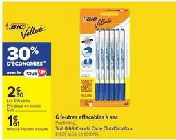 Carrefour Market Bic - 6 feutres effacables à sec offre