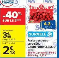 Carrefour Market Carrefour - fraises entières surgelées classic offre