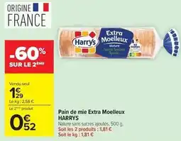 Carrefour Market Harry's - pain de mie extra moelleux offre