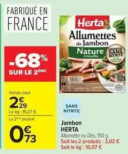 Carrefour Market Herta - jambon offre