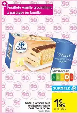 Carrefour Market Carrefour - glaces a la vanille avec feuilletage raquant offre