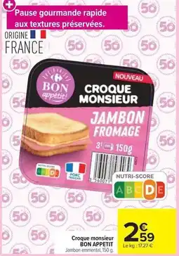 Carrefour Market Ww - croque monsieur offre