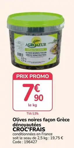 Promocash AGROAZUR Olives noires façons Grèce dénoyautées offre