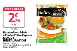 Promocash D'Aucy Ratatouille cuisinée à l'huile d'olive Express offre