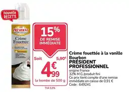 Promocash PRÉSIDENT Crème Fouettée offre