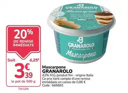 Promocash Granarolo Mascarpone offre
